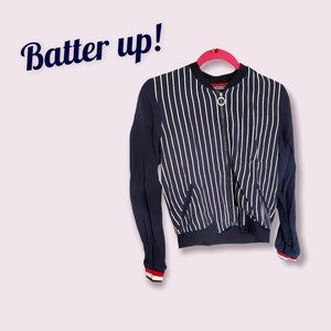 Size 6 Tommy Hilfiger Pinstripe Bomber Jacket